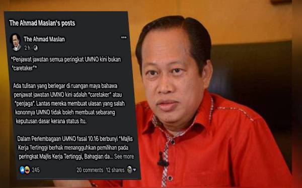 Hantaran Facebook Ahmad Maslan pada Jumaat.