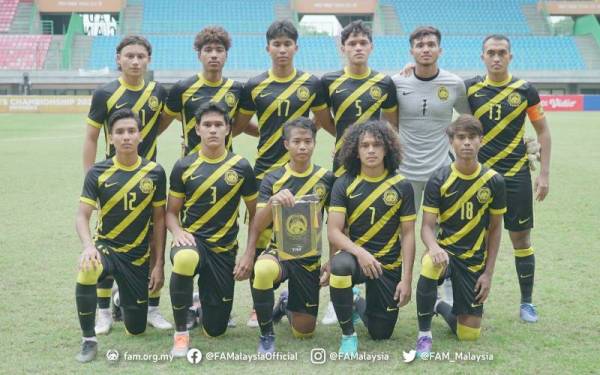 Skuad B-19 negara yang menggalas cabaran di Kejuaraan AFF B-19 2022. - Foto FAM