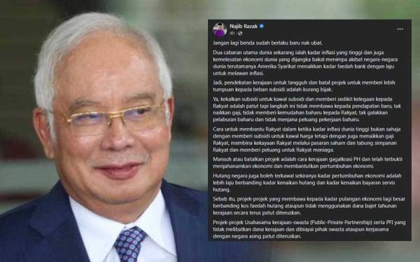 Tangkap layar kenyataan Facebook Najib.