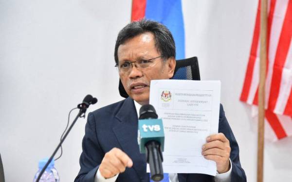 Mohd Shafie dalam sidang akhbar di Ibu Pejabat Warisan di Kolombong, Kota Kinabalu pada Khamis.