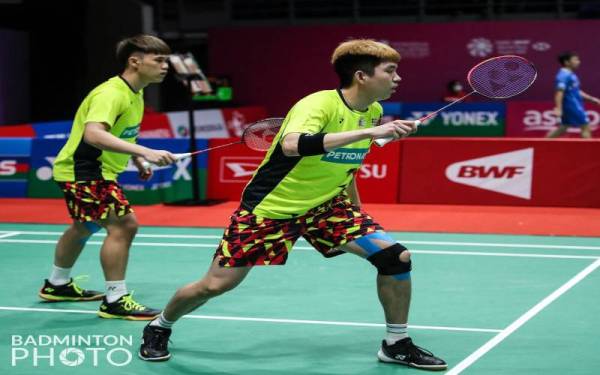 Wei Chong-Kai Wun ketika beraksi di peringkat separuh akhir Terbuka Taiwan. - Foto Badminton Photo