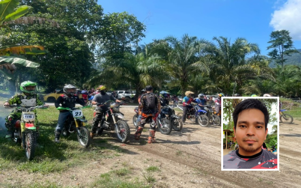 Litar motocross Sahom mendapat sambutan menggalakkan daripada orang ramai terutama golongan muda. (Gambar kecil: Aidy Azril)