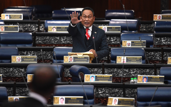 Awang menjawab soalan pada Mesyuarat Kedua Penggal Kelima Parlimen ke-14 bagi Dewan Rakyat ketika berlangsung di Bangunan Parlimen pada Isnin. - Foto Bernama 