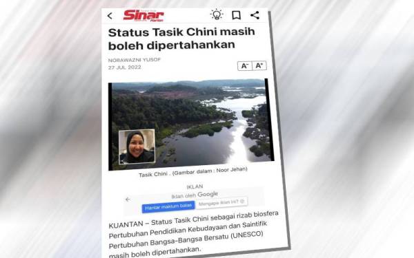 Laporan Sinar Harian.