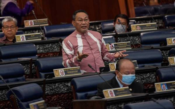 Awang bercakap pada Mesyuarat Kedua Penggal Kelima Parlimen ke-14 bagi Dewan Rakyat di Bangunan Parlimen pada Khamis. - Foto Bernama