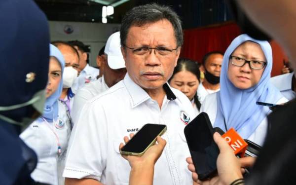 Mohd Shafie ketika ditemui pemberita selepas merasmikan Mesyuarat Agung Tahunan Warisan Bahagian Kota Belud, di Kota Belud, pada Sabtu.