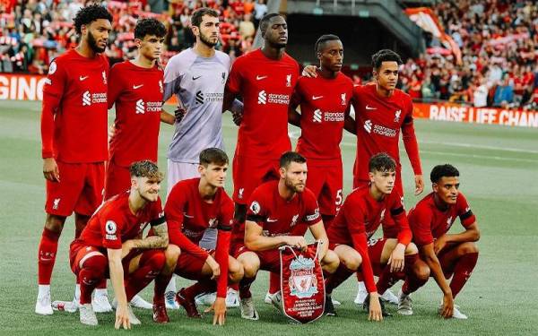 Sebahagian besar pemain muda yang diturunkan pada perlawanan itu dengan dibantu beberapa pemain senior. - Foto Liverpool FC