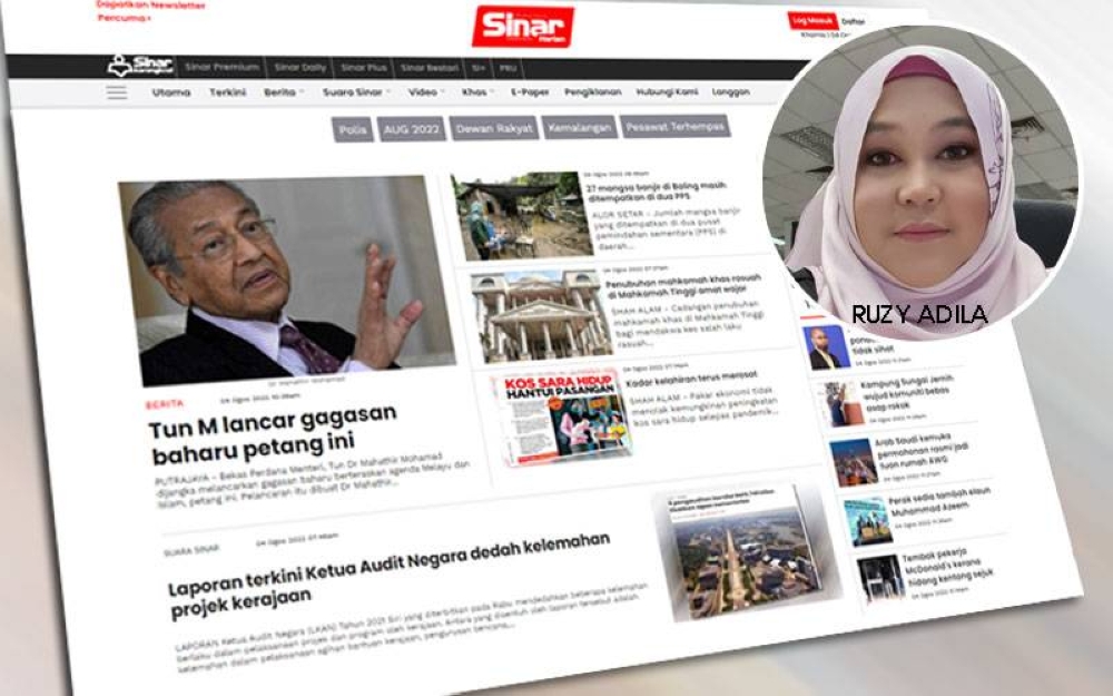 Website baharu Sinar Harian 