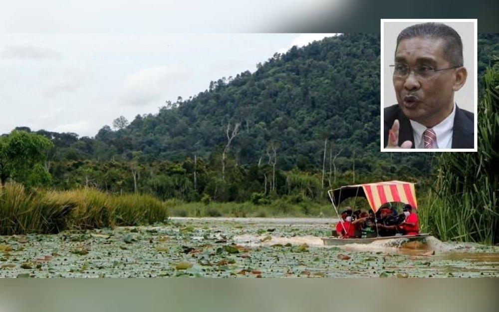 Kementerian Tenaga dan Sumber Asli tidak akan pertimbangkan sebarang permohonan baharu atau penyambungan Surat Kelulusan OMS bagi tapak perlombongan dalam kawasan Rizab Biosfera Tasik Chini. (Gambar kecil: Takiyuddin)