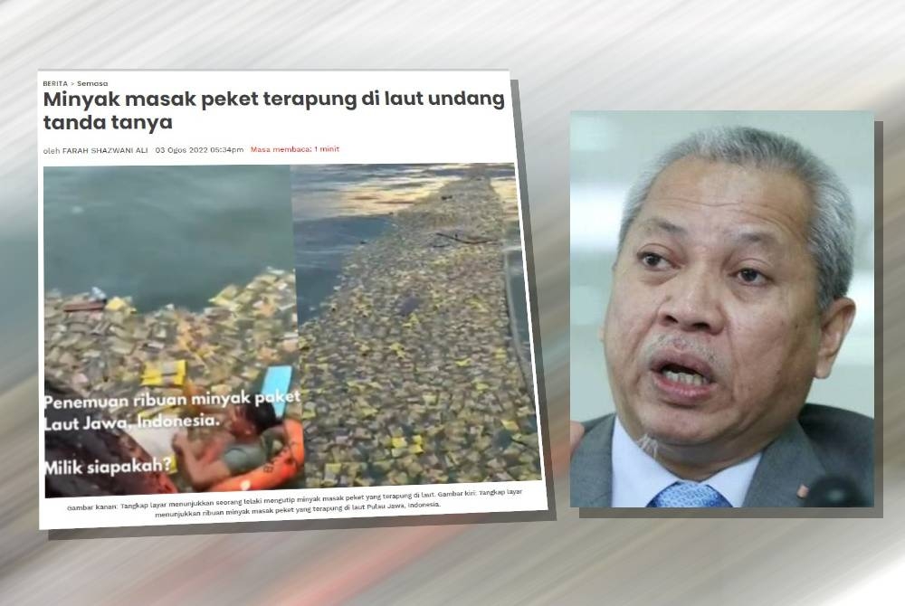 Pada Selasa Sinar Harian melaporkan penemuan ribuan peket minyak masak dipercayai bersubsidi dari Malaysia berhampiran Pulau Jawa, Indonesia menimbulkan tanda tanya pelbagai pihak. (Annuar)