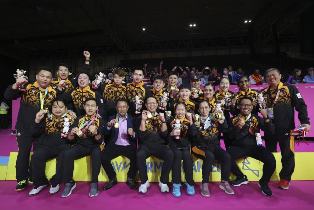 Skuad badminton negara menyumbang emas ketiga kontinjen Malaysia di Birmingham 2022.