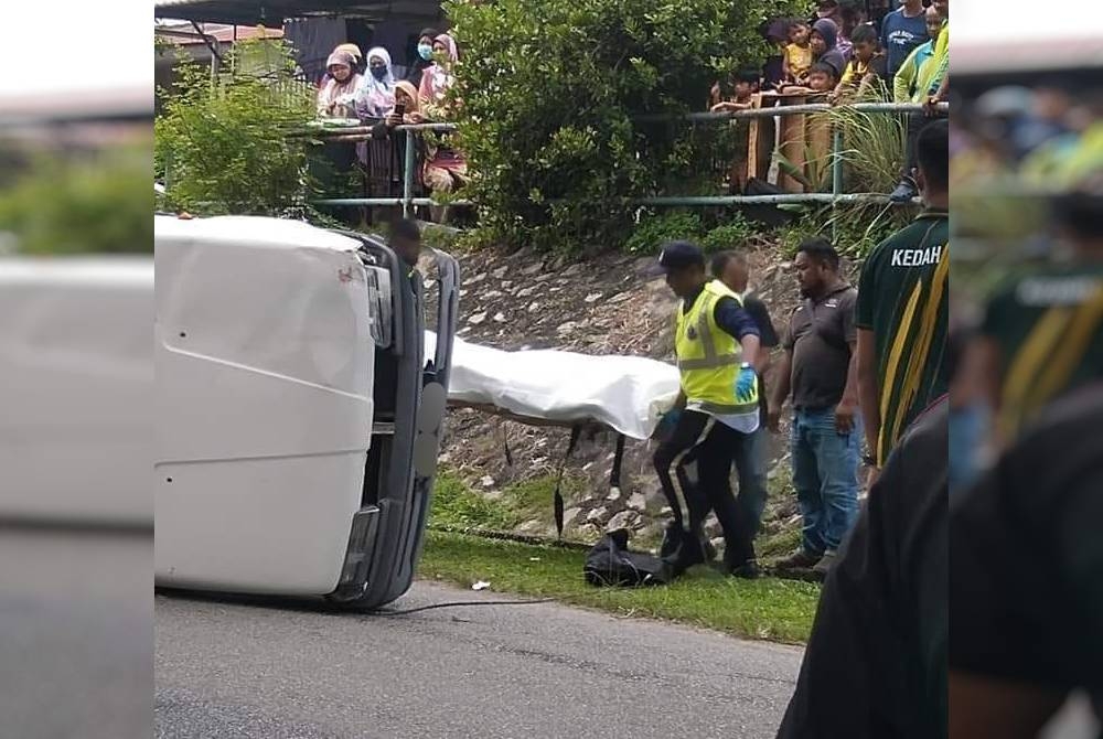 Seorang pekerja kontrak sebuah syarikat pembersihan maut selepas dirempuh kereta ketika memotong rumput di tepi jalan di Taman Selasih, di sini, pada Sabtu.