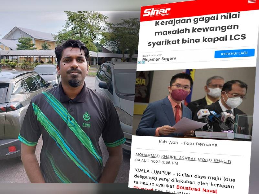 Laporan Sinar Harian berhubung isu LCS (Gambar dalam : Mohamed Azlan)