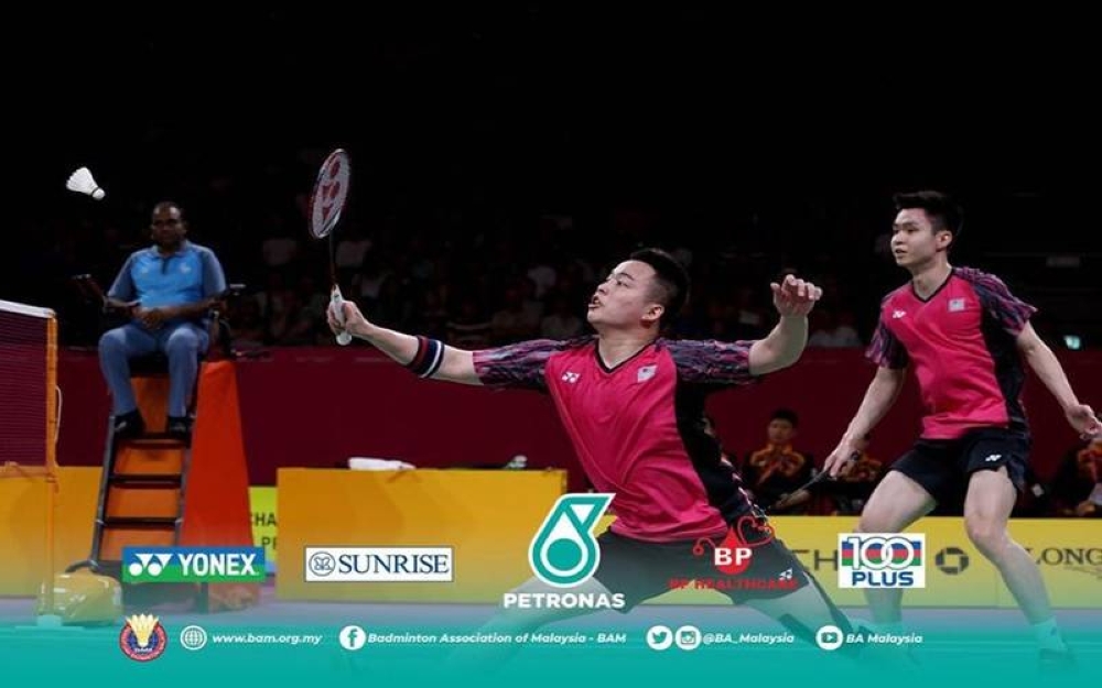 Beregu utama negara Aaron-Wooi Yik berpeluang memenangi pingat emas pada temasya Sukan Komanwel Birmingham 2022. - Foto Facebook BAM