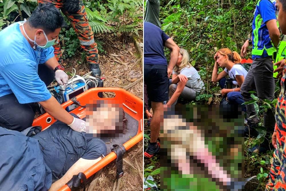 Mangsa dilaporkan pengsan ketika mendaki Gunung Jasar dekat Cameron Highlands pada Ahad. - Foto ihsan JBPM