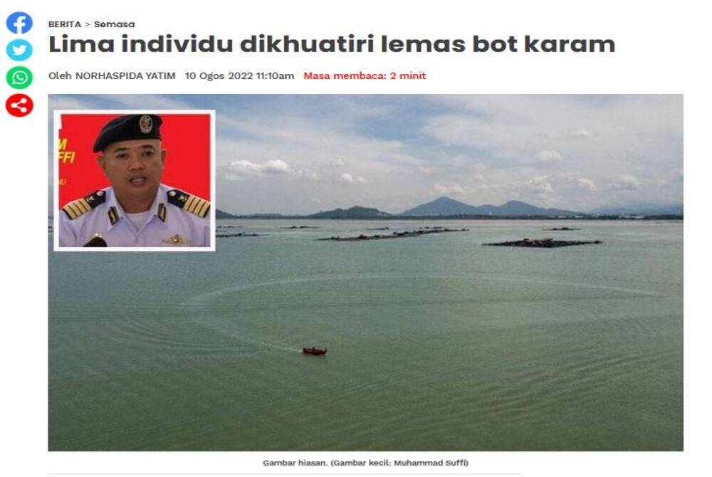 Laporan Sinar Harian pada Rabu.