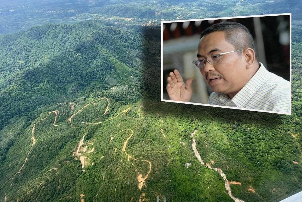 Pemandangan puncak Gunung Inas dari udara ketika tinjauan Muhammad Sanusi menggunakan helikopter bagi meninjau kerosakan akibat kepala air Julai lalu. - Foto: FACEBOOK MUHAMMAD SANUSI