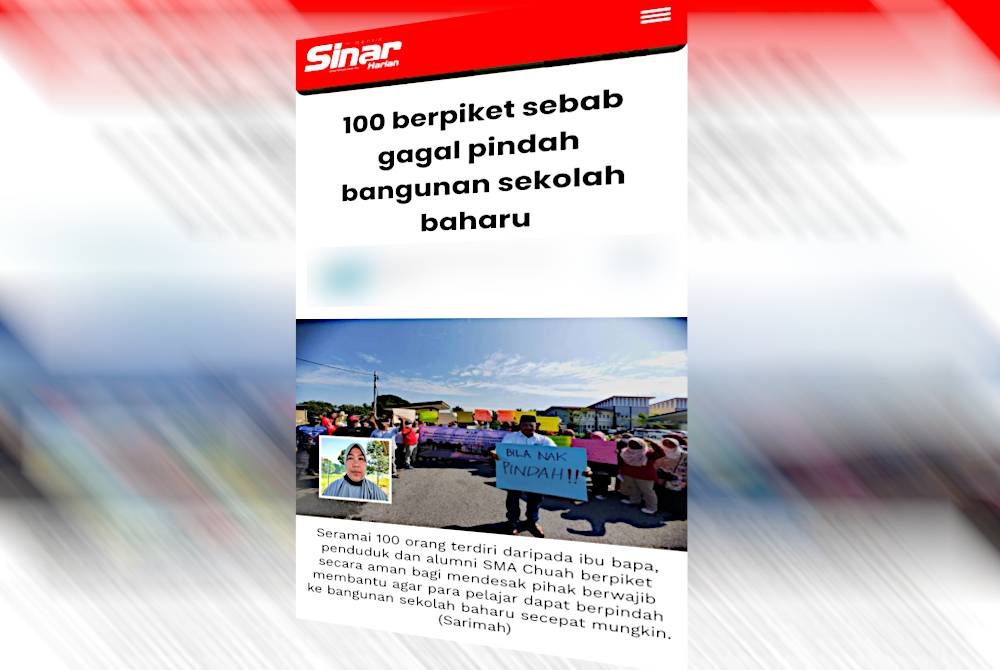 Laporan Sinar Harian pada Sabtu.