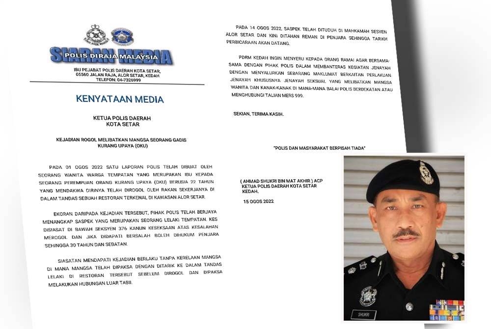 Kenyataan media berhubung kejadian terbabit. Gambar kecl : Ahmad Shukri