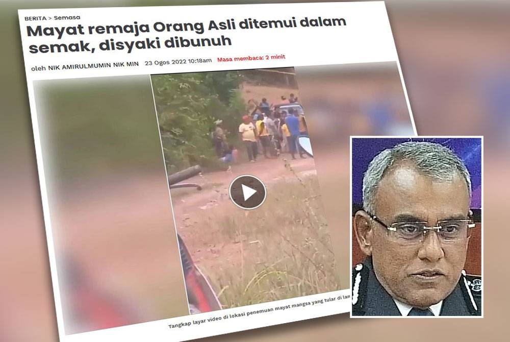 Suspek kes bunuh remaja Orang Asli di Bukit Ibam, Muadzam Shah, Ahad lalu direman seminggu bagi membantu siasatan. Gambar kecil: Ramli Mohamed Yoosuf