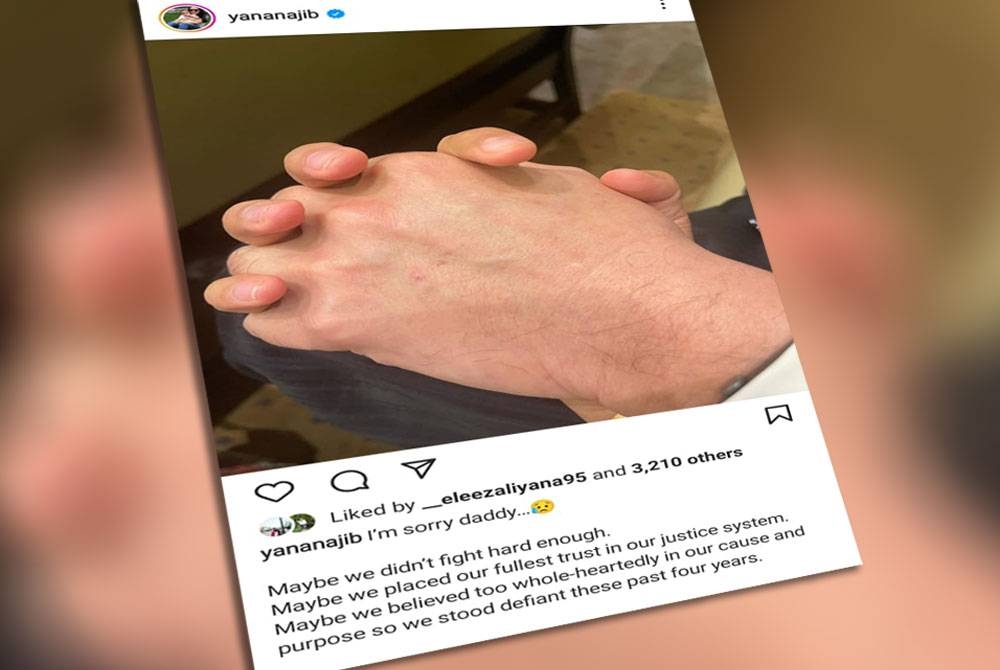 Tangkap layar hantaran Nooryana Najwa di Instagram miliknya pada Selasa.