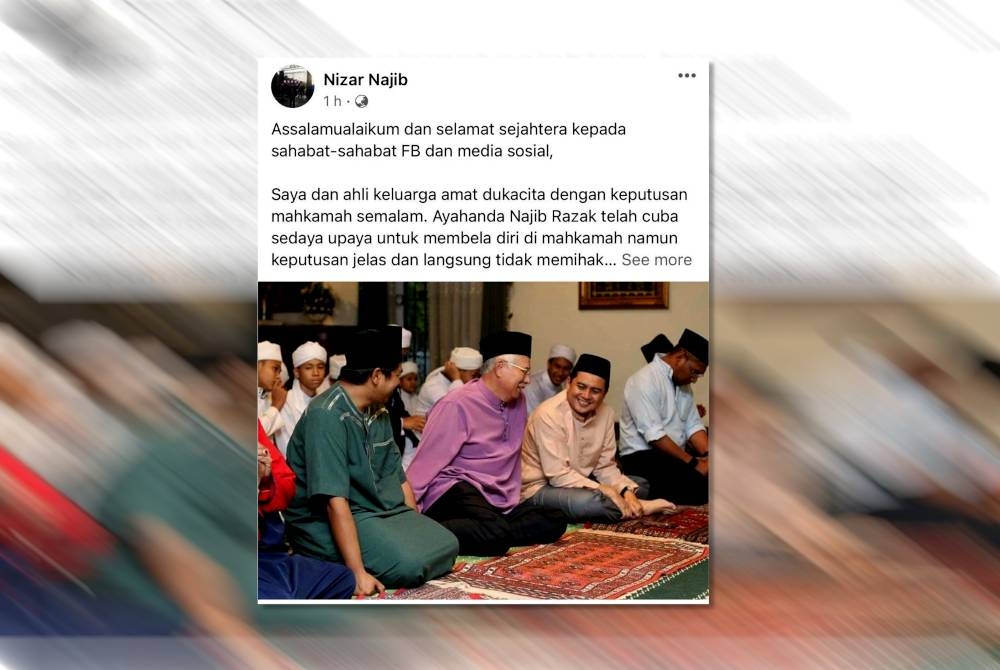 Kenyataan Mohd Nizar di laman Facebooknya pada Rabu.