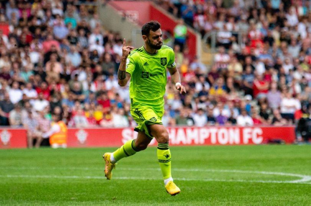 Fernandes meraikan jaringannya yang membantu United menewaskan Southampton di Stadium St Mary pada Sabtu.