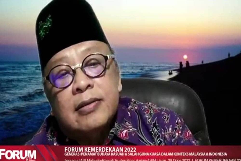 Muhammad ketika Forum Kemerdekaan Malaysia dan Indonesia 2022 yang bertemakan ‘Generasi Penamat Budaya Rasuah dan Salah Guna Kuasa Dalam Konteks Malaysia-Indonesia’ yang diadakan secara maya pada Isnin.