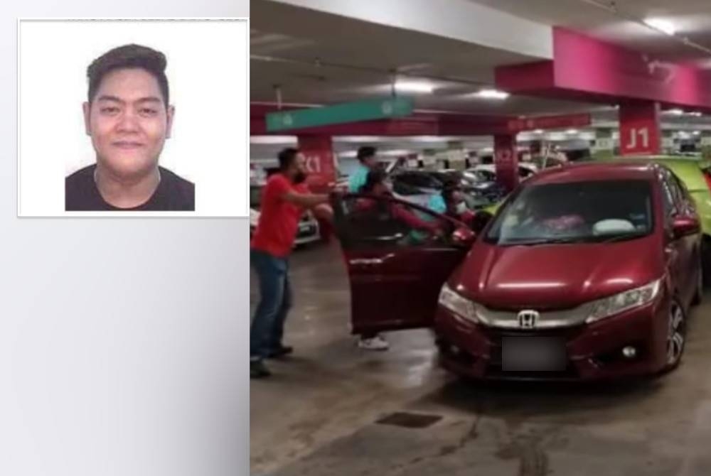 Cubaan orang awam untuk menahan suspek lelaki gagal setelah berjaya melarikan diri menggunakan sebuah kenderaan jenis Honda. (Gambar kecil: Muhammad Firdaus Shamsudin dicari polis bagi membantu siasatan.)