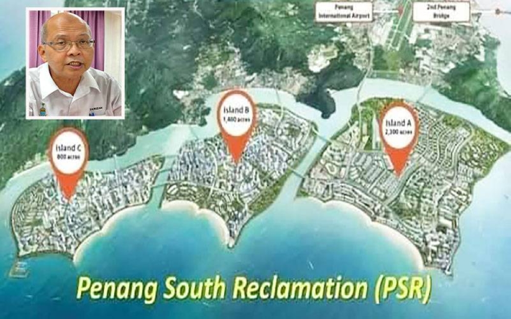 Projek PSR yang melibatkan tiga buah pulau buatan yang akan dilaksanakan di selatan Pulau Pinang- (Gambar dalam : Farizan)