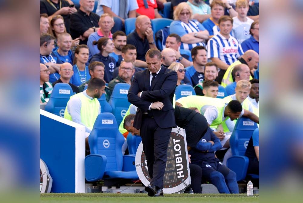 Rodgers mahu para pemain Leicester segera bangkit untuk keluar daripada dasar carta EPL musim ini. - Foto Agensi