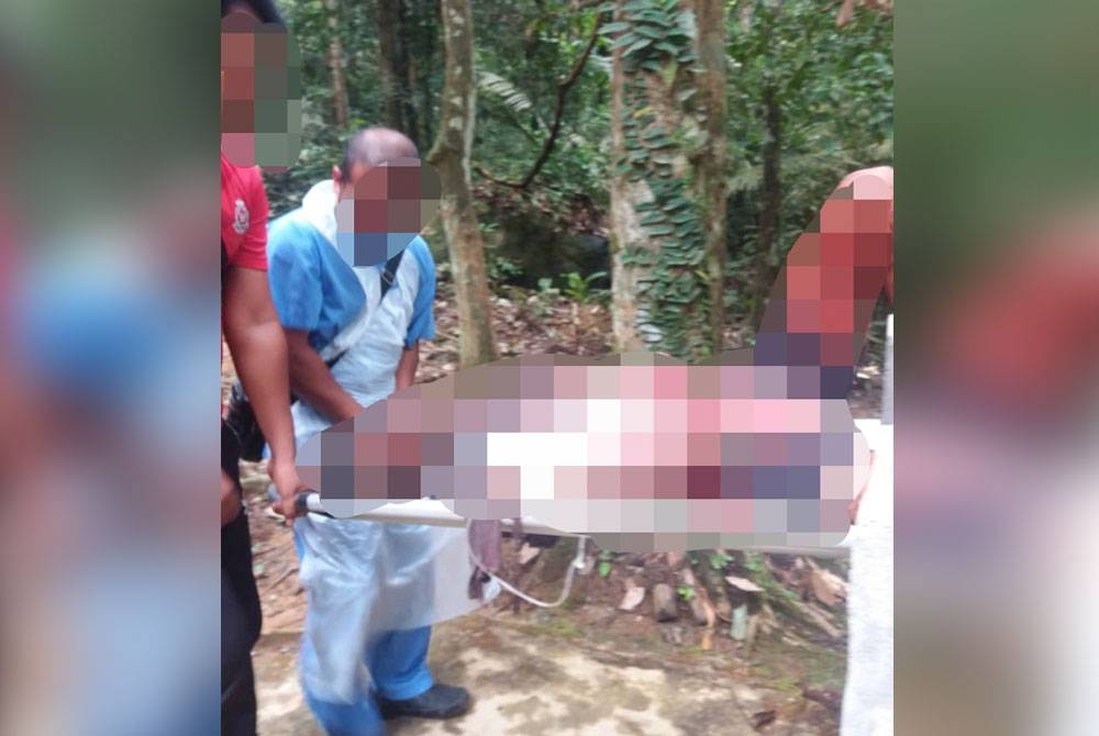 Tular gambar keadaan salah seorang mangsa terkena bom ikan dibawa ke Hospital Taiping untuk mendapatkan rawatan lanjut. - Foto ihsan pembaca