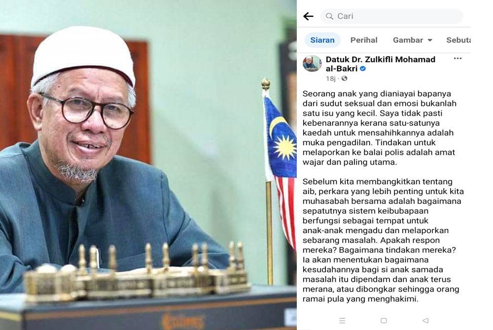 Tangkap layar Facebook Zulkifli.