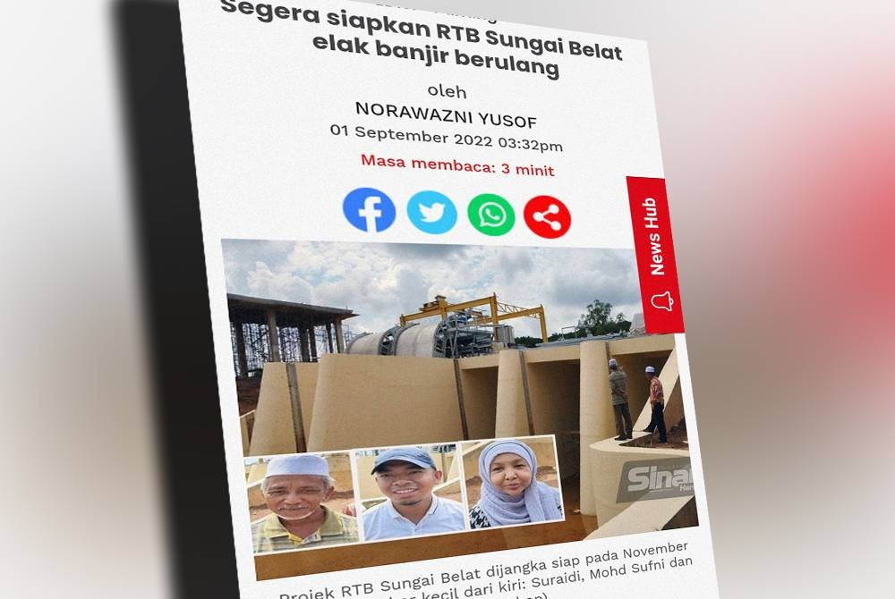 Aduan penduduk mengenai ancaman banjir berulang jika projek di Sungai Belat gagal disiapkan.