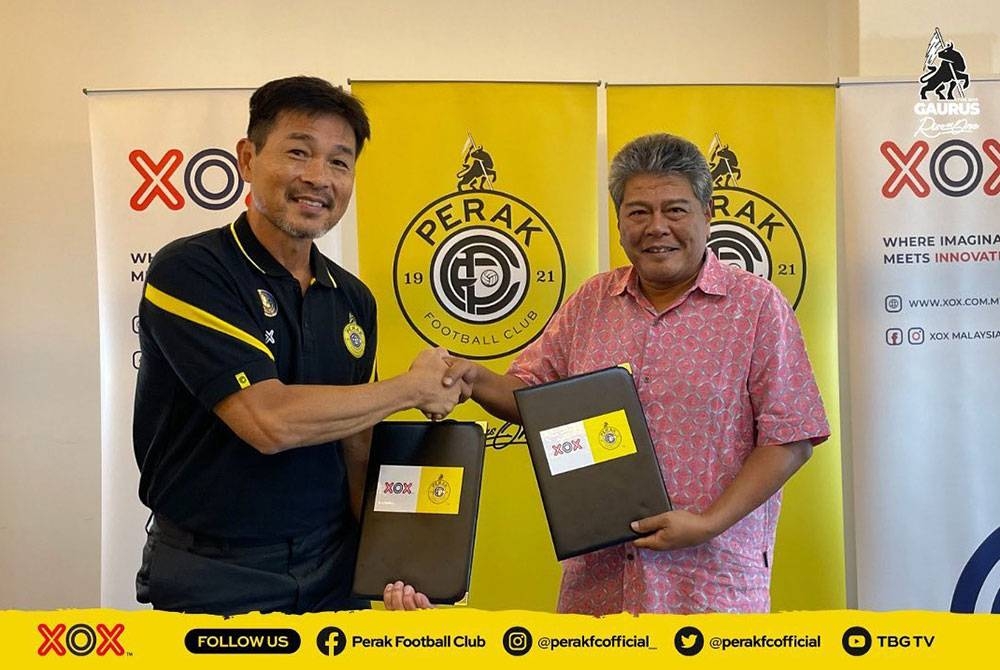 Perak FC melantik Teong Kim (kiri) sebagai ketua jurulatih untuk saingan Liga-M 2023. - Foto Kelab Bola Sepak Perak