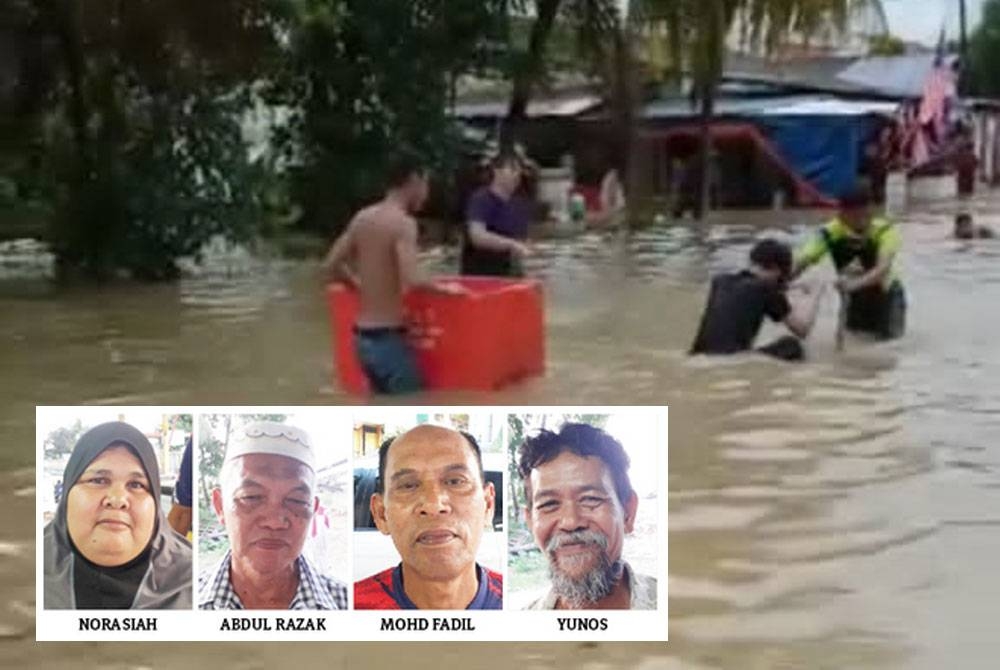 Penduduk merayu kerajaan supaya tidak mengadakan PRU15. Gambar kecil: Dari kiri, Abdul Razak, Yunos, Mohd Fadil dan Norasiah.