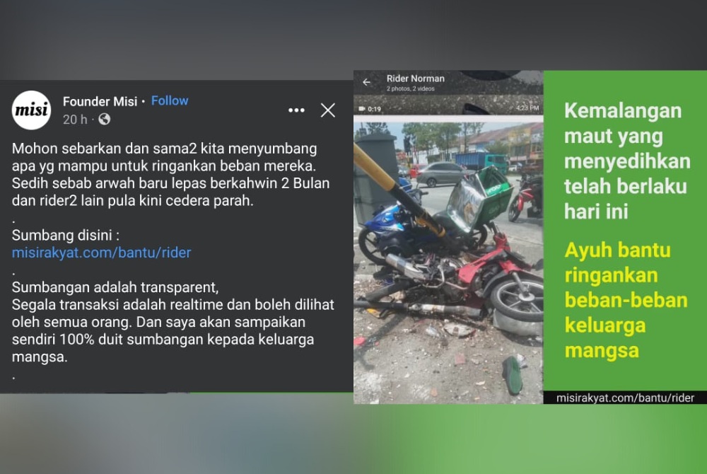 Misi bantuan dilancar bagi mengurangkan beban keluarga mangsa.