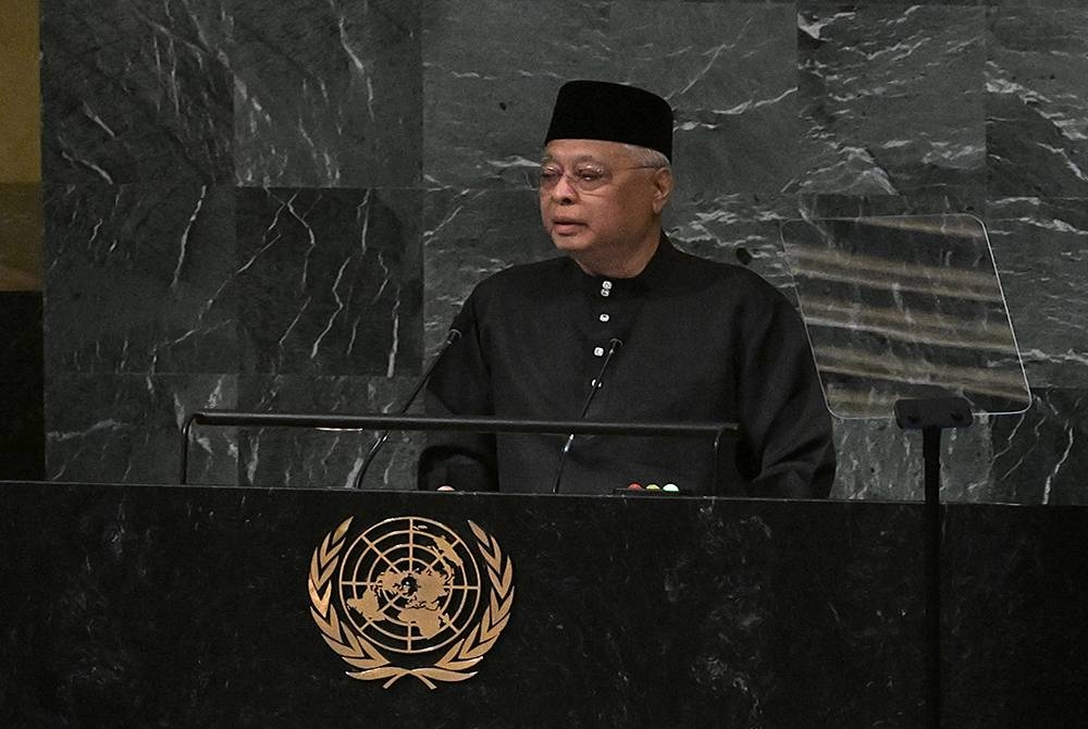 Ismail Sabri menyampaikan kenyataan negara di UNGA pada Jumaat. Foto Bernama