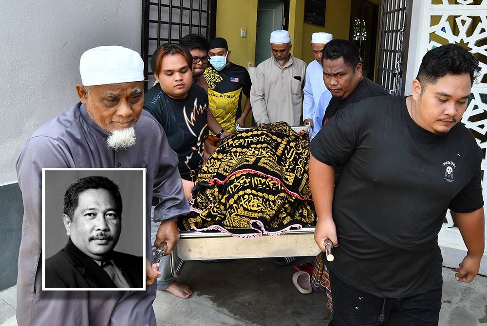 Jenazah Allahyarham Mustaza Mohd Yusof dibawa pulang ke Kampung Lyndon B Johnson (LBJ), Negeri Sembilan untuk dikebumikan selepas selesai dikafankan di Masjid Al-Abrar Bukit Tok Beng pada Selasa. - Foto Bernama 