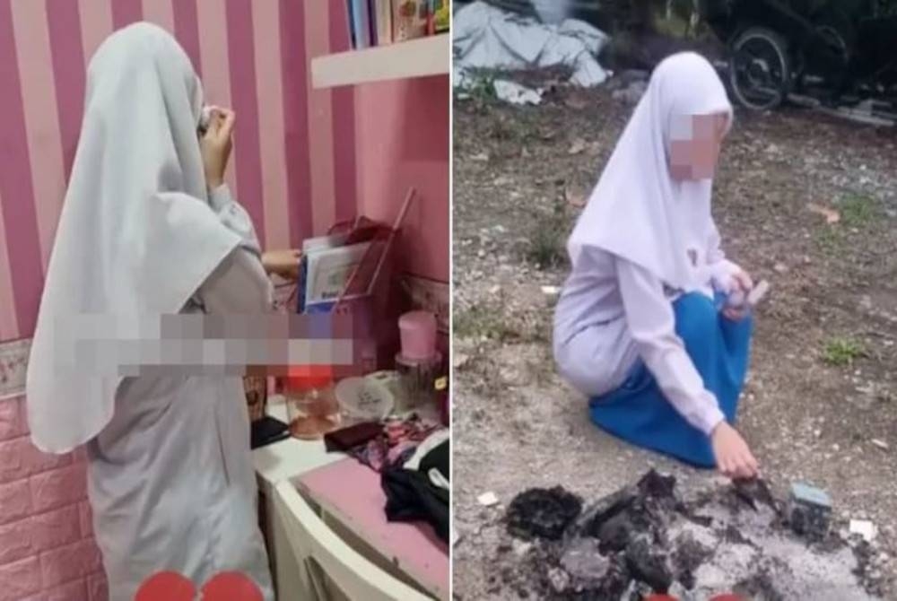 Tular video anak perempuan menangis sambil mengutip semua koleksi barangan K-pop yang dibakar ayahnya. - Foto media sosial