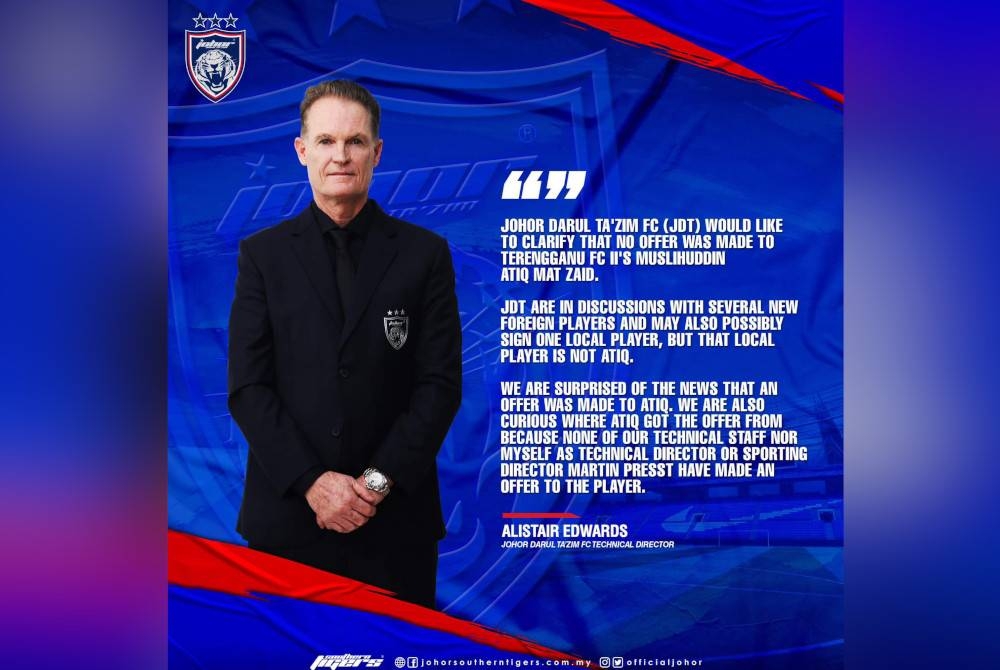 JDT nafi mahu pancing Muslihuddin Atiq