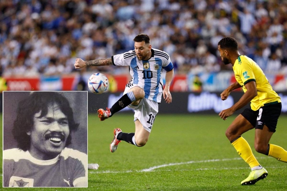 Messi meledak dua gol ketiga membantu Argentina membenam Jamaica Rabu lalu. Gambar kecil: Allahyarham Datuk Mokhtar Dahari