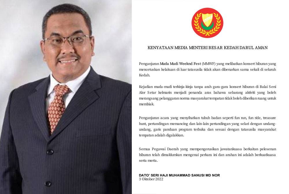 Kenyataan media Menteri Besar Kedah.