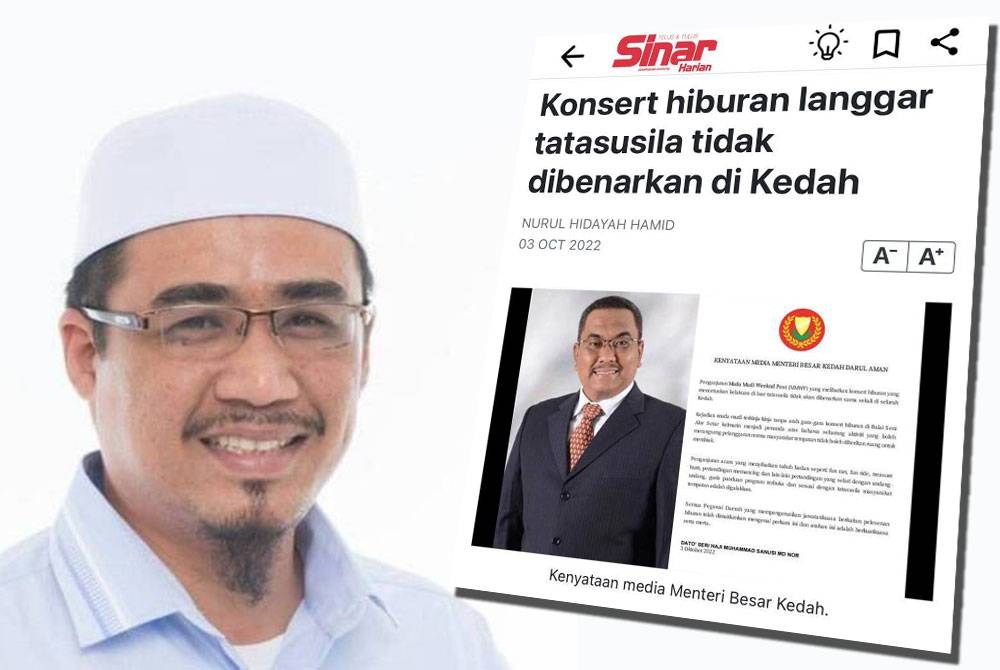 Nurul Amin Hamid (kiri) dan laporan Sinar Harian.