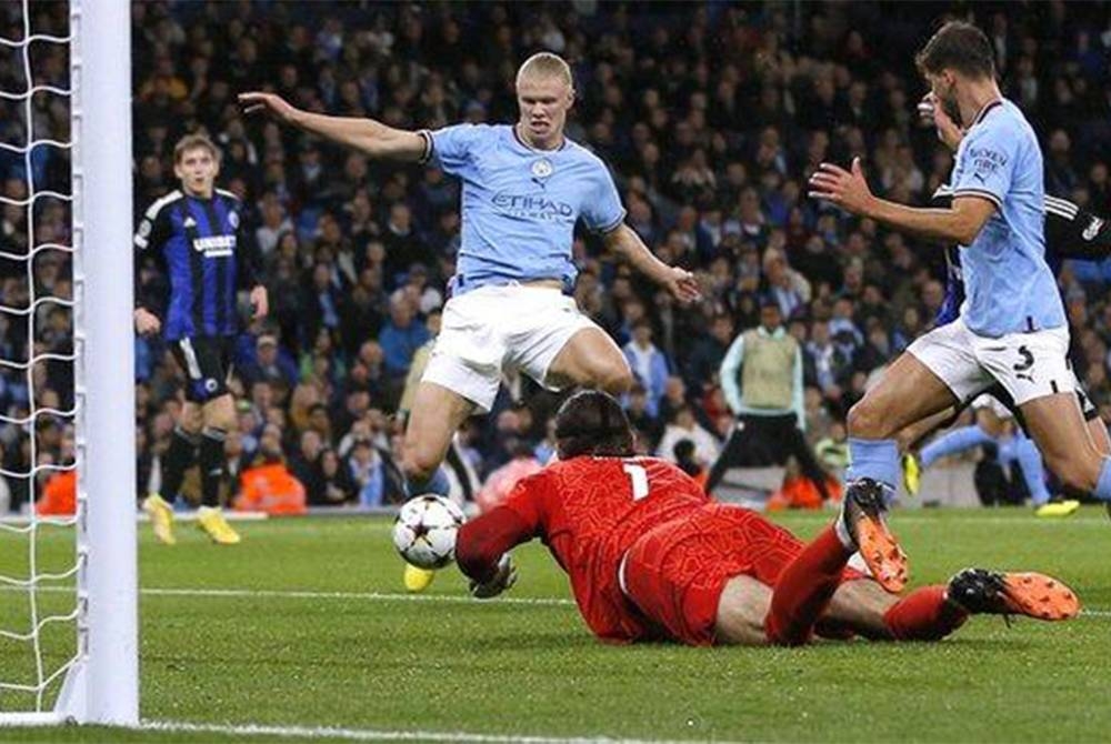 Haaland menjaringkan gol buat pasukannya ketika bantu CIty tewaskan Copenhagen.