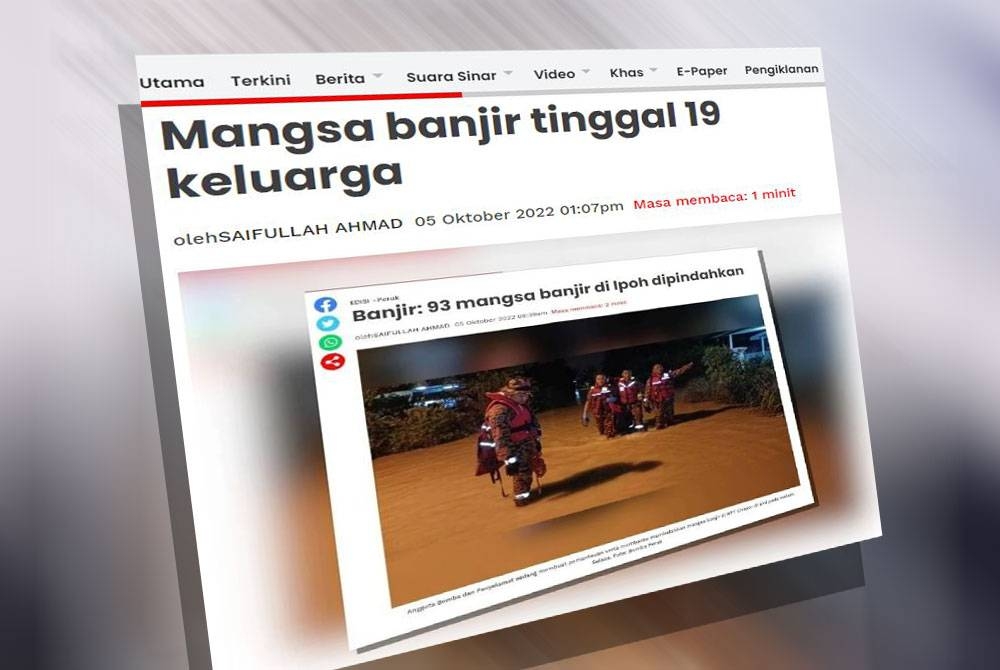 Laporan Sinar Harian pada Rabu.