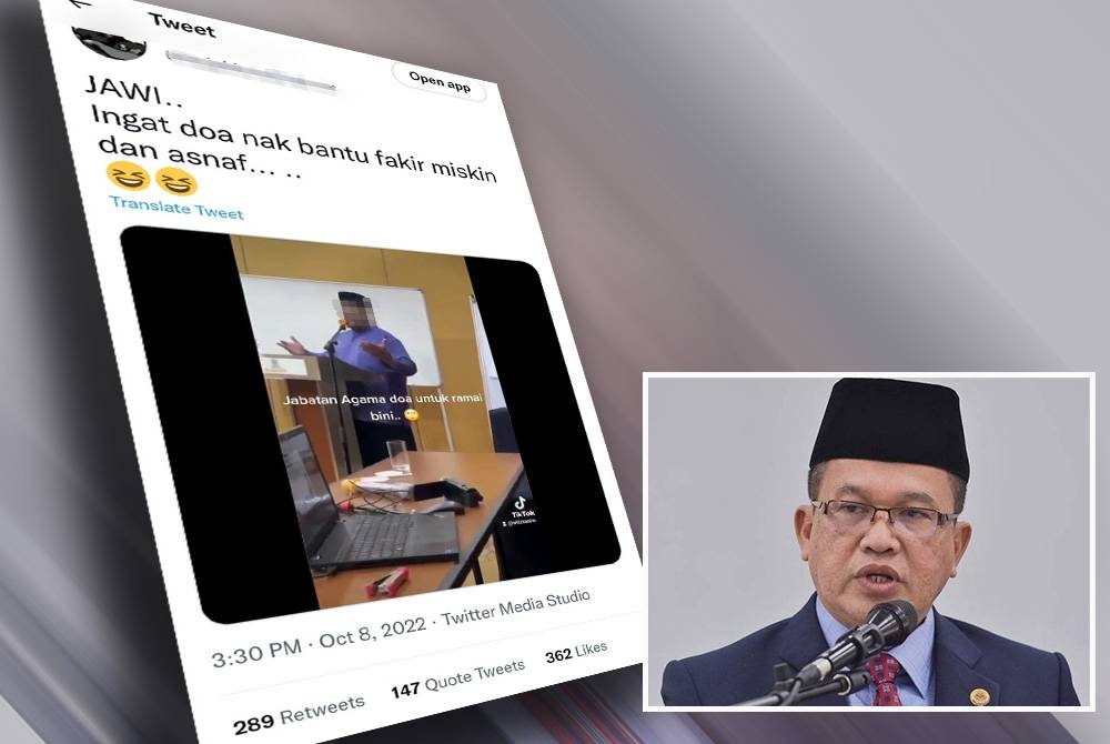 Video tular berhubung tindakan pegawai Jawi yang berdoa untuk tambah isteri di media sosial pada Sabtu.(Gambar dalam Mohd Ajib).