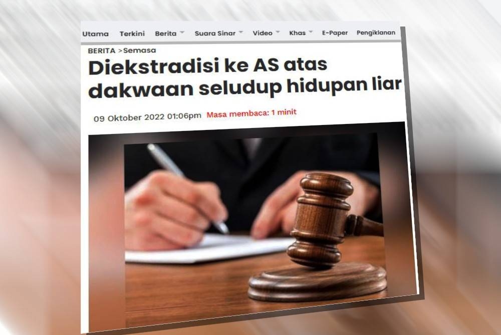 Laporan Sinar Harian pada Ahad.