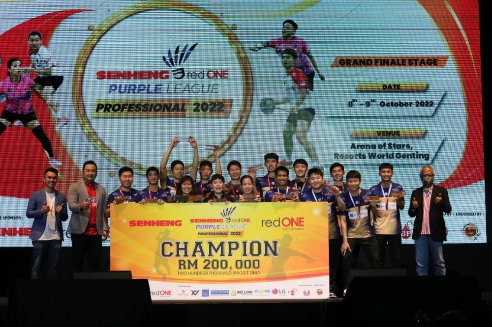 Ampang Jaya merangkul kejuaraan sulung Sen Heng redOne Purple League 2022 di Genting Highlands. - Foto MPL.