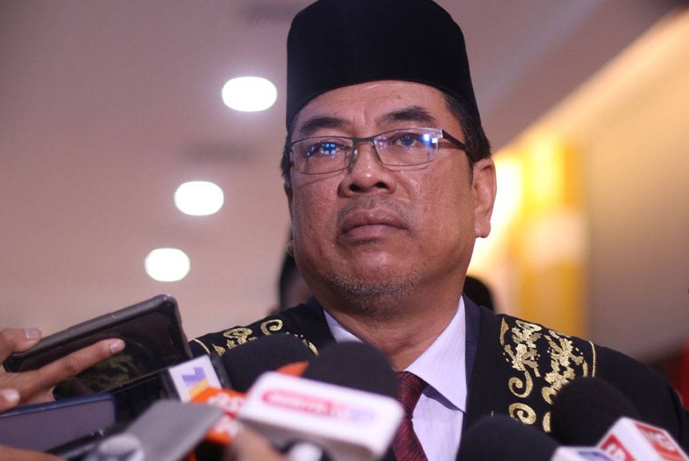 Sulaiman ketika ditemui pada
Majlis Pentauliahan Peguam Syarie Melaka 2022 di Pusat Dagangan Antarabangsa Melaka (MITC) di Ayer Keroh, di sini, pada Selasa.